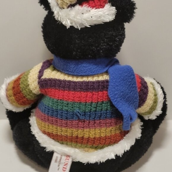 Gund 10" Bennington Black Teddy Bear Rainbow Sweater Collectable - Picture 2 of 5